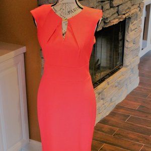 Coral Weaved Sleeveless Dress